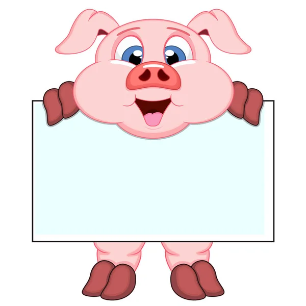 Cochon Avec Tableau Blanc — Image vectorielle