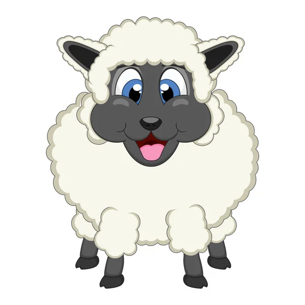 Śliczne Białe Owce Cartoon — Wektor stockowy