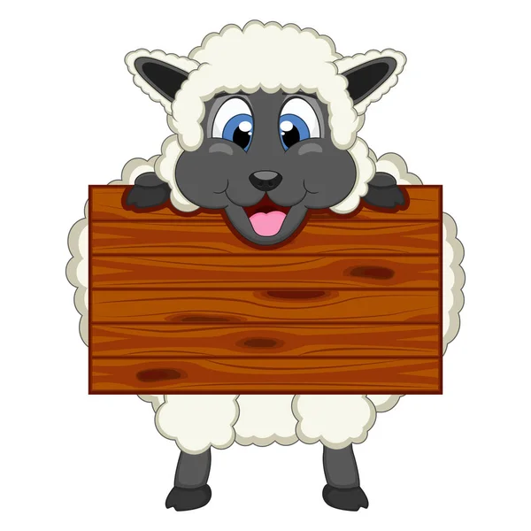 Owca Kreskówek Pokładzie — Wektor stockowy