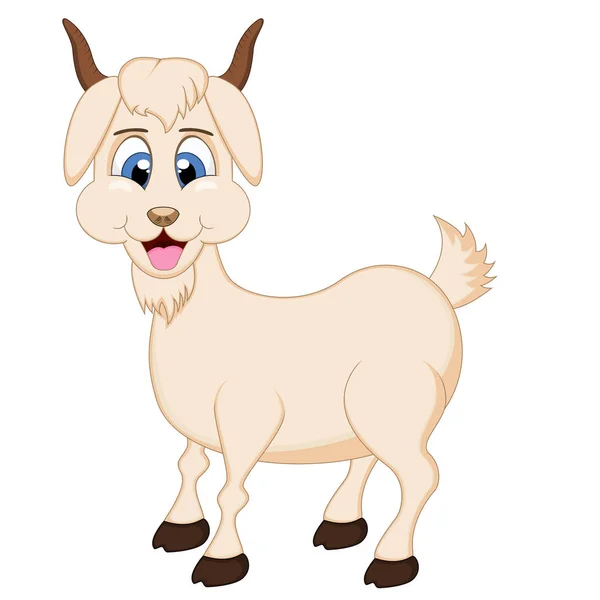 Słodkie Kremowe Goat Cartoon — Wektor stockowy