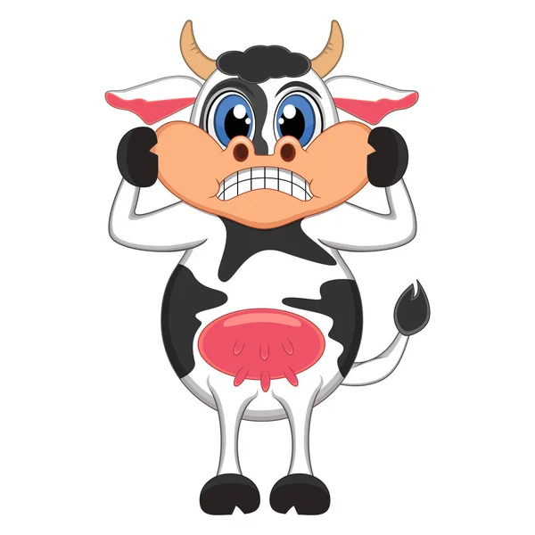 Mignon Surpris Vache Dessin Animé — Image vectorielle