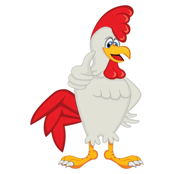 Big Chicken Cartoon Rooster — Stock Vector