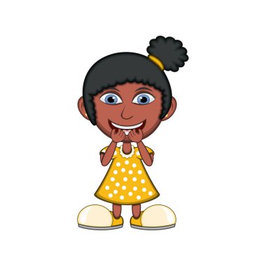 Gülen küçük kız vektör çizimi