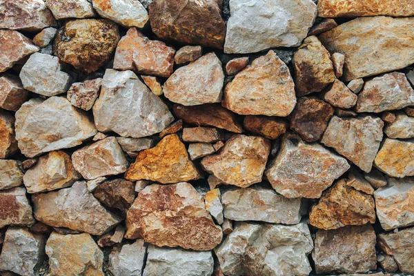 Eine Mauer Aus Grobem Stein — Stockfoto