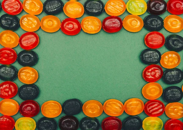 Frame Assortment Colorful Candies — Stock Photo, Image