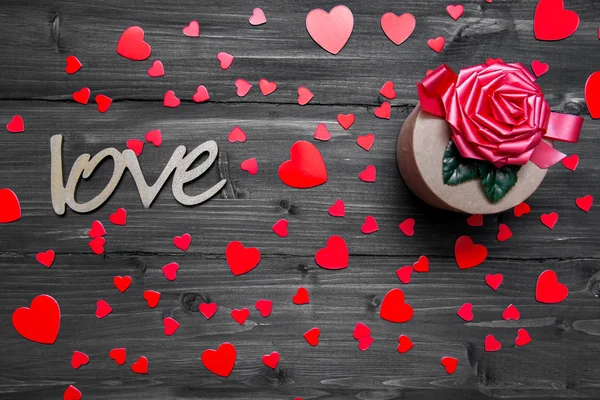 Valentine Day Kraft Paper Gift Box — Stock Photo, Image