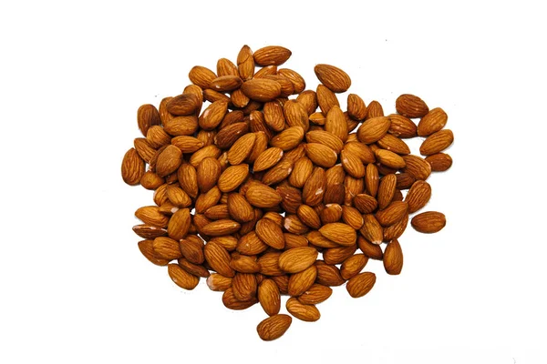 Almonds Isolated White Background Closeup — Stock Photo, Image
