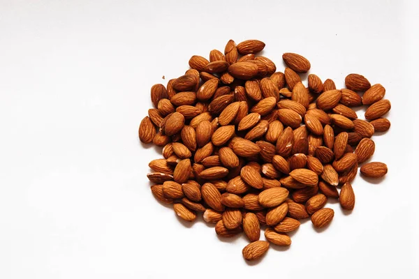 Almonds Isolated White Background Closeup — Stock Photo, Image