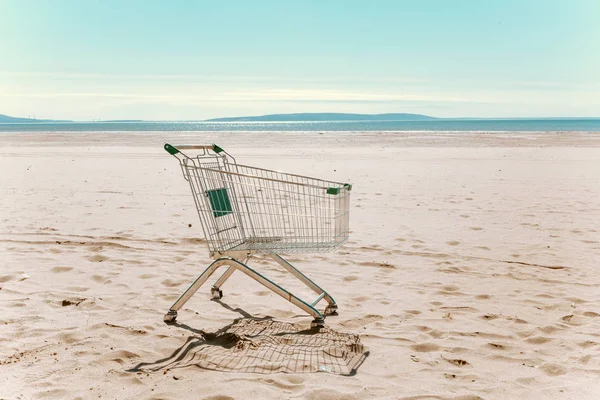 Trolley Supermarket Beach — Stock Photo, Image