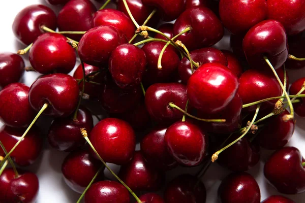 Cherry White Background Close — Stock Photo, Image