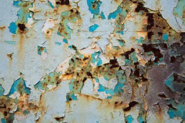 Soyma boya ile paslanmış yüzey. Soyut arka plan