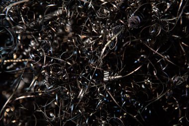 Bükülmüş spiral çelik çelikler yakın çekim. Soyut arka plan