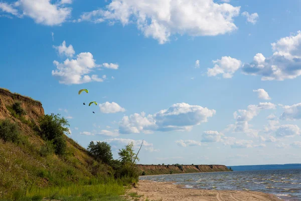 Paraglider Flying Blue Sky Paragliding — Stock Photo, Image