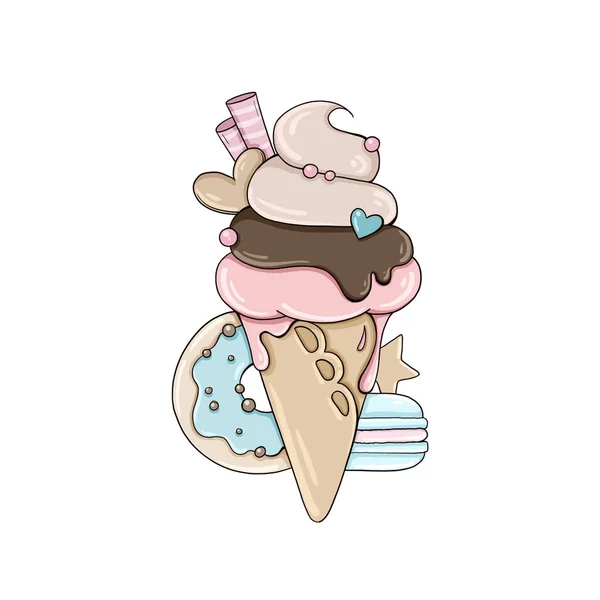 美味冰淇淋配糖果 — 图库照片#