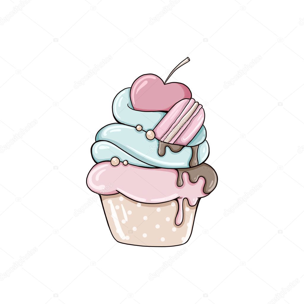 Cup Cake with Cherry 