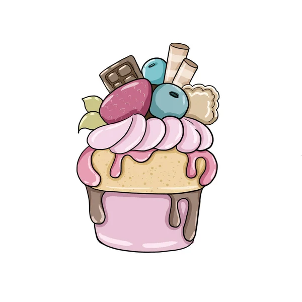 Γλυκά Cupcake Μούρα — Φωτογραφία Αρχείου
