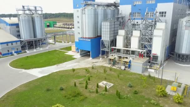 Silo Pro Skladování Zemědělských Plodin Letecký Pohled — Stock video