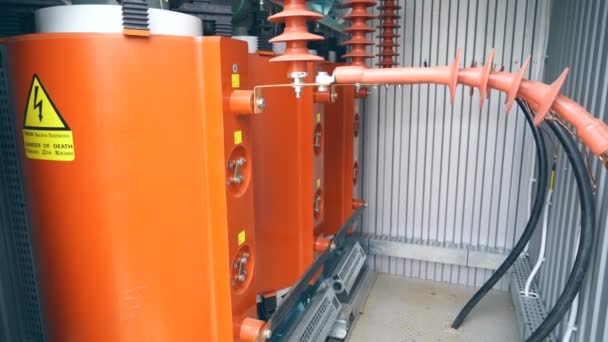 Inverter Transformer Direct Current Alternating Alternative Source Electricity — Stock Video