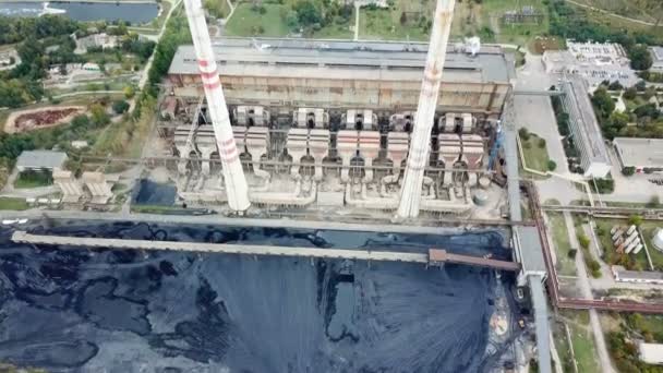 Aerial View Thermal Power Station Combined Modern Power Plant Urban — Stock Video