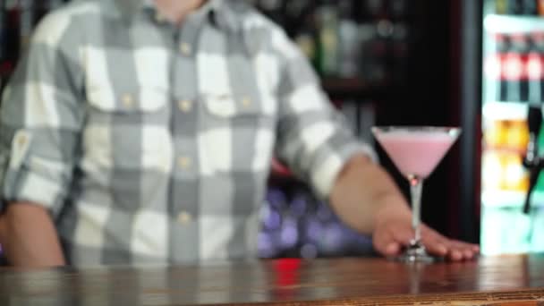 Barman Met Feu Cocktail Notion Services Boissons — Video