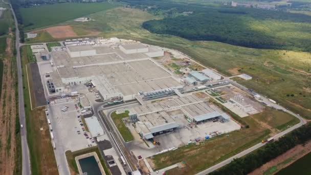 Luchtfoto Van Moderne Fabriek Industriële Exterieur — Stockvideo