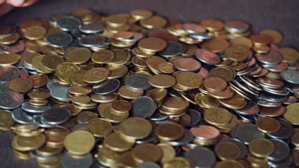 Monedas Las Manos Concepto Dinero — Vídeos de Stock