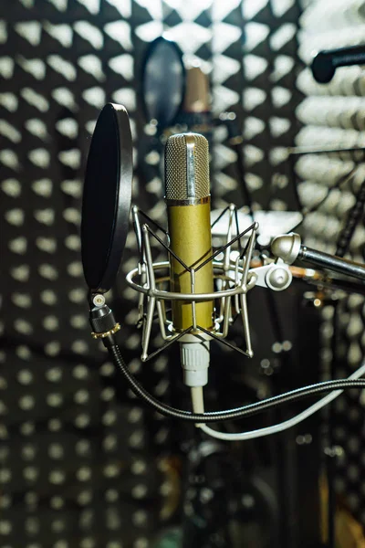 Profesjonalny Sprzęt Mikrofonu Wstrząsy Zamontować Studio Muzyki — Zdjęcie stockowe