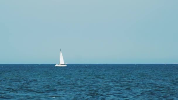 Bateau Naviguant Haute Mer Par Temps Ensoleillé Croisière Yacht Luxe — Video