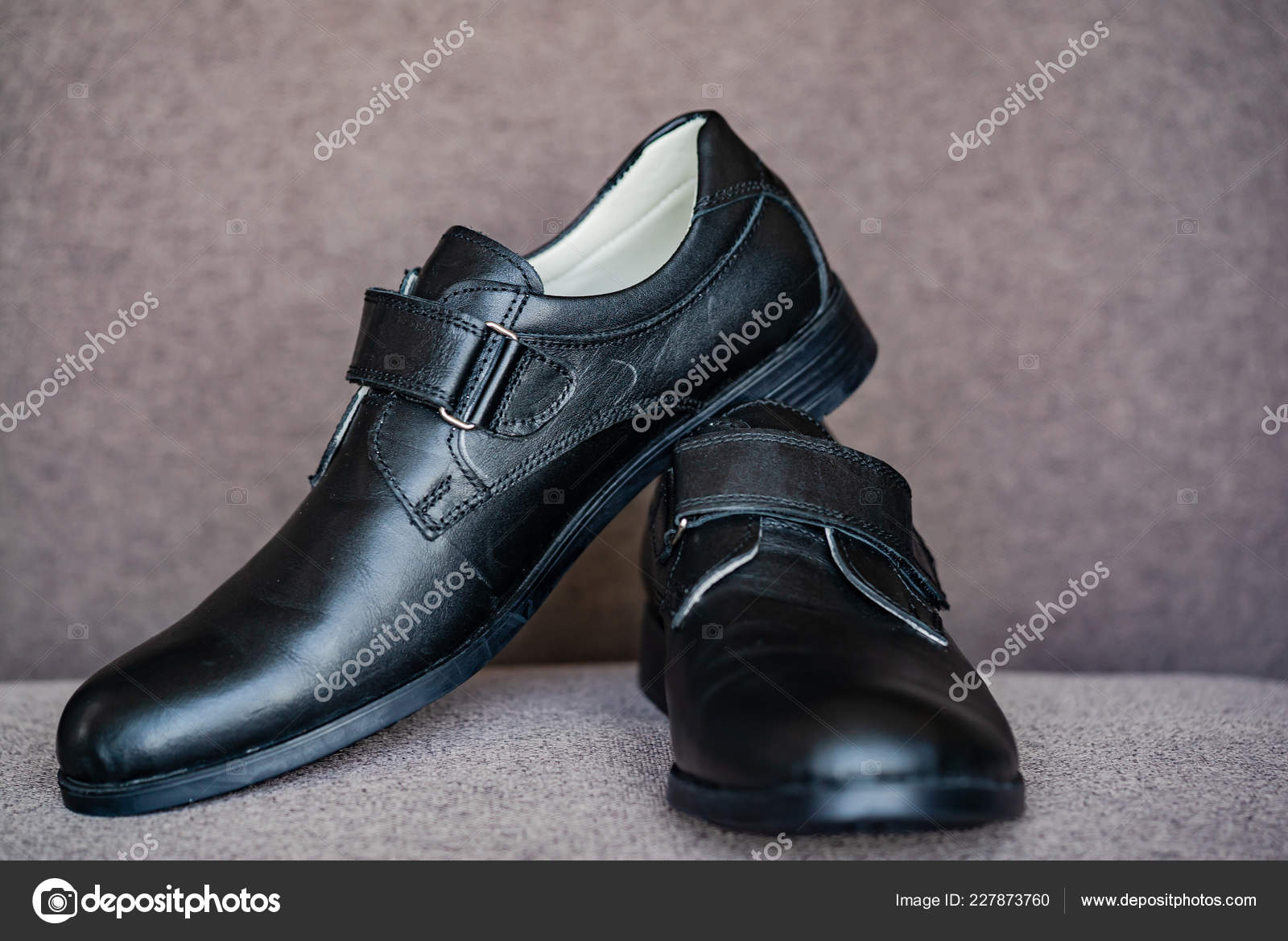 boys black leather shoes