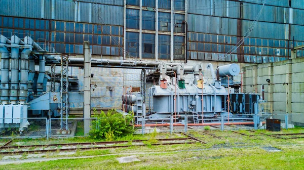 Edificio Industrial Con Maquinaria Antigua Central Eléctrica Parte Principal Una —  Fotos de Stock