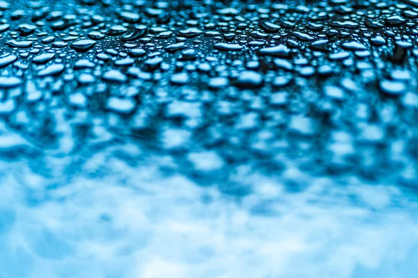 Realistic Blue Water Droplets Condensed Creative Design Glass Clear Aqua — Stock Photo, Image