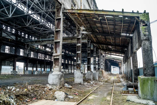 Fábrica Destruída Edifício Industrial Antigo Para Demolição — Fotografia de Stock