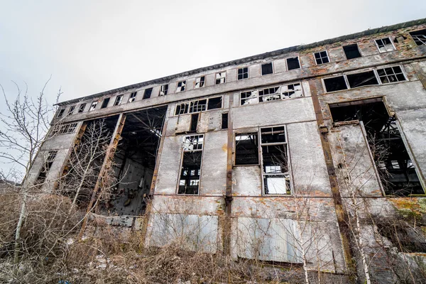 Abandonado Arruinado Industrial Construção Fábrica Ruínas Conceito Demolição — Fotografia de Stock