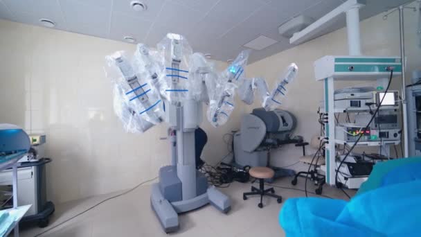 Robotická Chirurgie Lékařská Operace Zahrnující Robota Lékařský Robot — Stock video