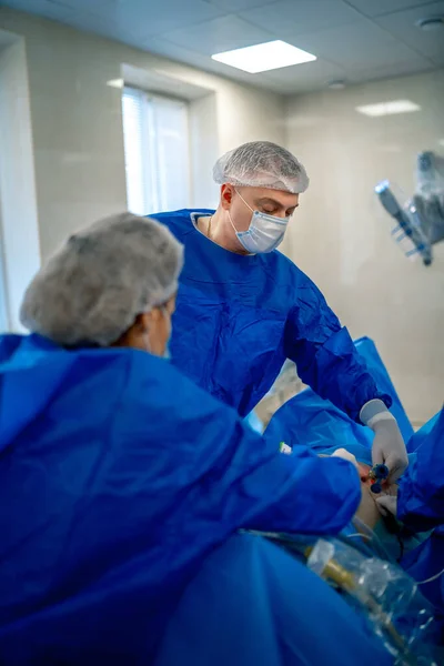 Operatieproces Met Behulp Van Medische Apparatuur Chirurg Operatiekamer Met Chirurgische — Stockfoto