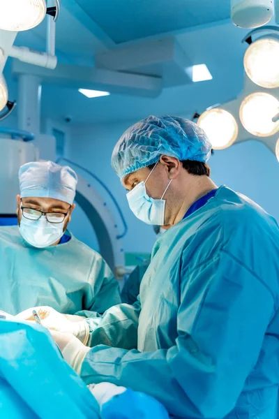 Process Trauma Surgery Operation Group Surgeons Operating Room Surgery Equipment — Stock Photo, Image