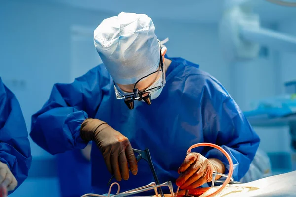 Cirugía Operatoria Cirujano Quirófano Con Equipo Cirugía Robótica Formación Médica — Foto de Stock