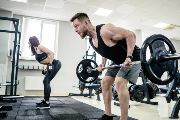 Spor Vücut Geliştirme Yaşam Tarzı Insanların Konsepti Halter Esneten Spor — Stok fotoğraf