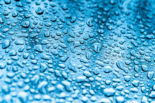 Gotas Agua Fondo Vidrio Cubierto Con Gotas Agua Condensación Cerca —  Fotos de Stock