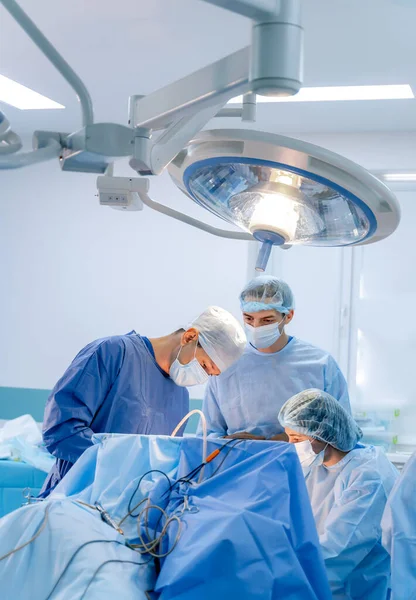 Operação Hospital Conceito Saúde Equipa Cirurgiões Trabalhar Foco Seletivo Fundo — Fotografia de Stock