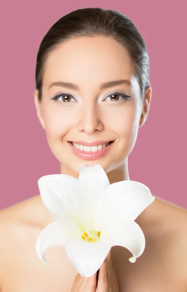 Retrato Beleza Maquiagem Morena Jovem — Fotografia de Stock