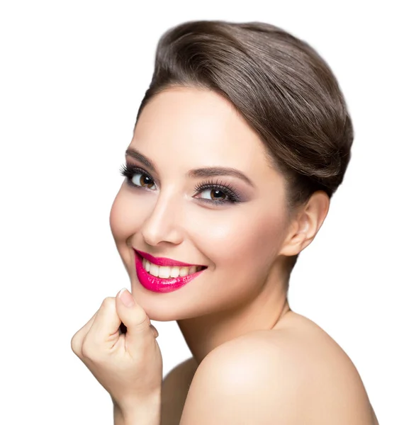 Portrait Gorgeous Brunette Elegant Makeup — Stock Photo, Image