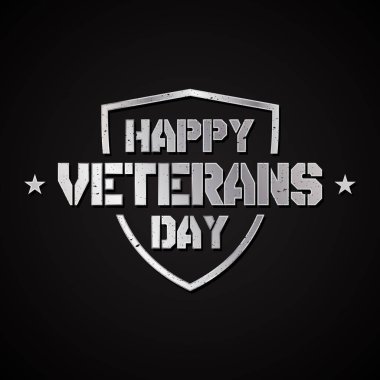 Kalkan ve yıldız ile Happy Veterans gün kavramı arka plan