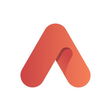 Soyut harf Beyaz arka plan üzerinde düz tarzda A harfi