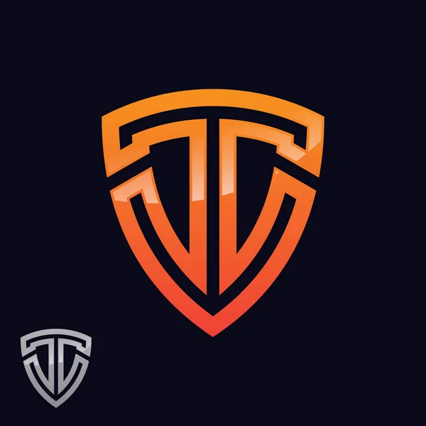 T harfine dayalı soyut sembolün vektör illüstrasyonu