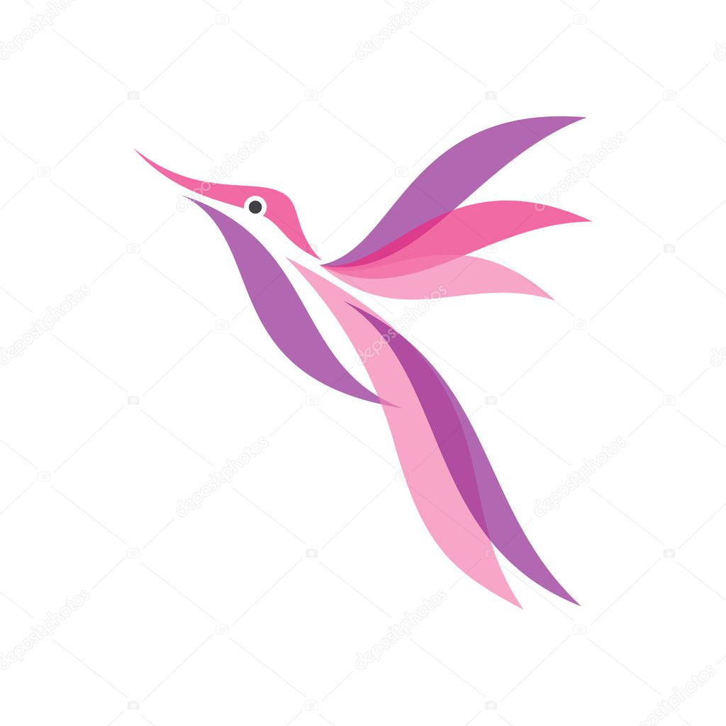 Colorful Hummingbird icon vector in modern flat style for web, g
