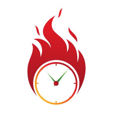 Soyut stilde saat yangın son teslim vektör simgesi