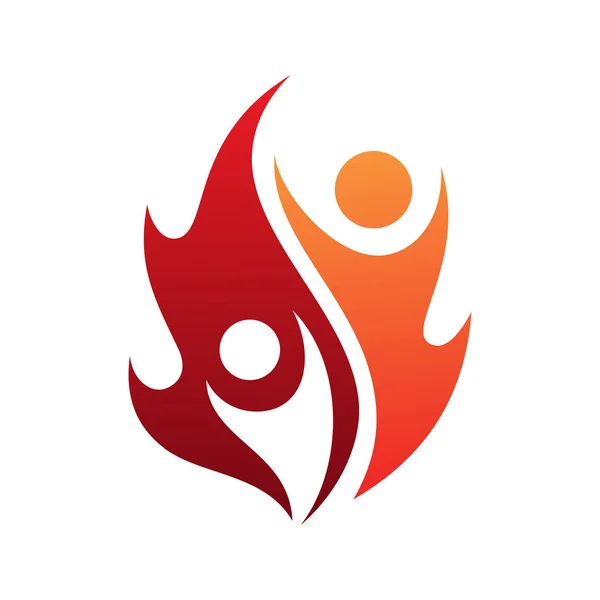 Icono de vector de vida de llama con dos personas en estilo abstracto en el — Vector de stock