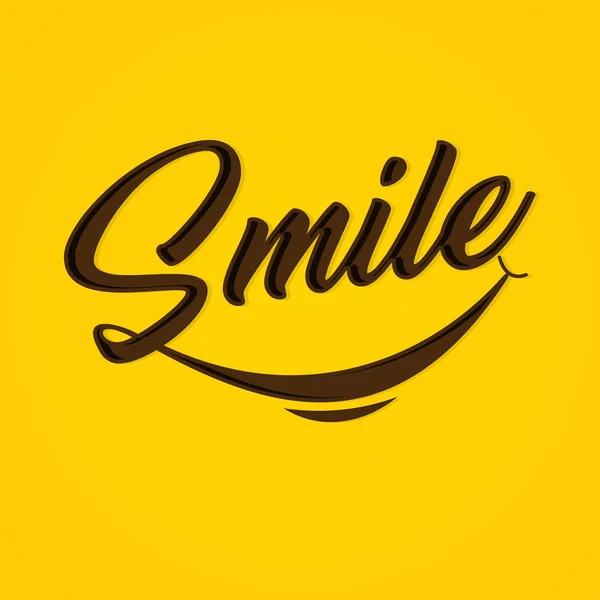 Typografie Smile Vektor auf gelbem Hintergrund — Stockvektor