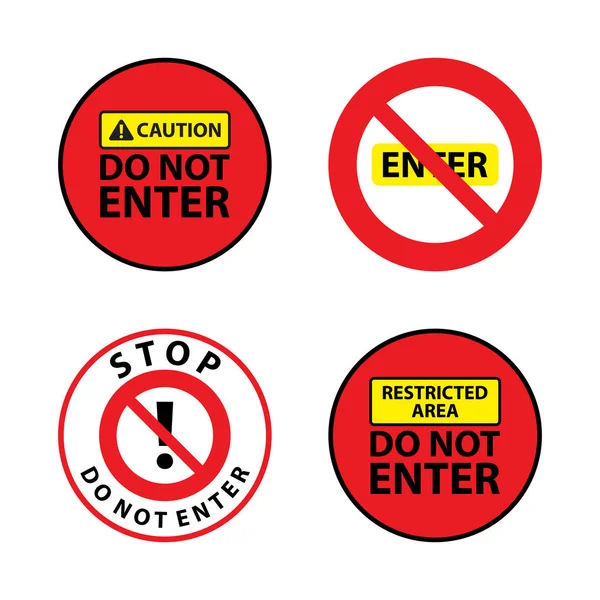 Do not enter sign with different variation on the white backgrou — Stock Vector